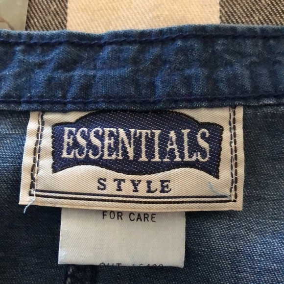VINTAGE Essentials Style Chambray 100% Cotton Maxi Skirt Size 14 - Picture 9 of 11